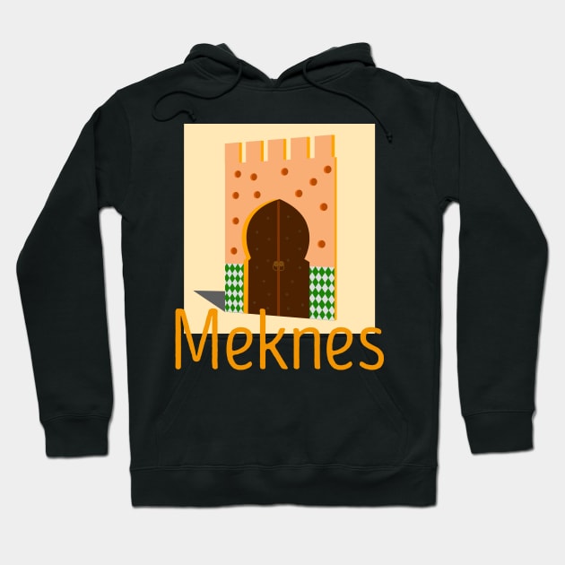 Meknes City Art Door Hoodie by iconking